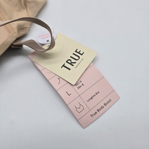 TRUE Longline Bra Womens Large Nude True Body Boost Seamless Adjustable Padded - Picture 5 of 8